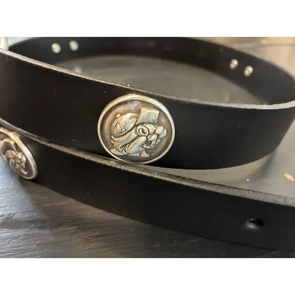 Black Genuine Leather Belt With 4 Buc-ee’s Conchos Sizes 30, 32, 38 New